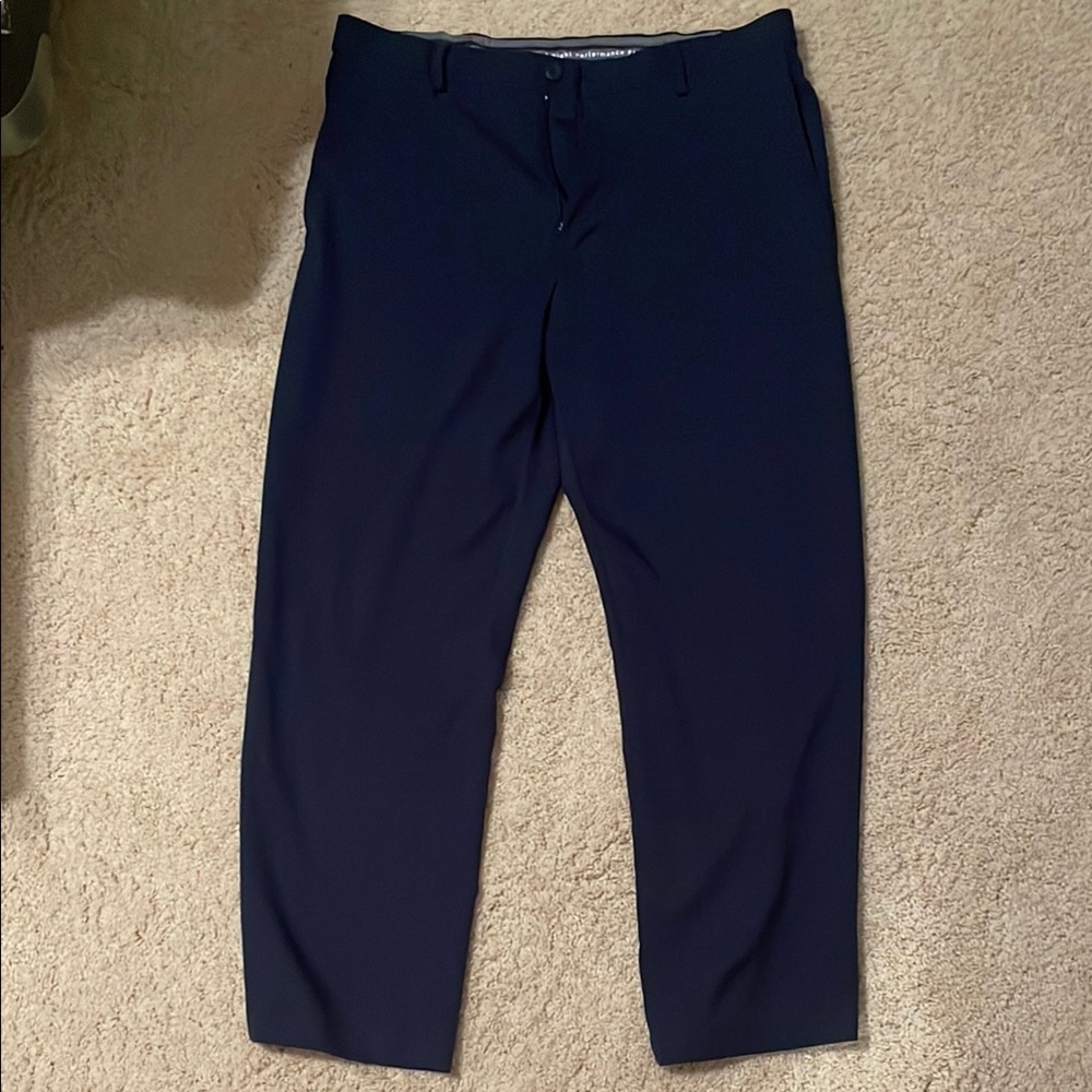 Haggar Classic Fit Cool Right Performance Flex Blue Dress Pants Straight Leg